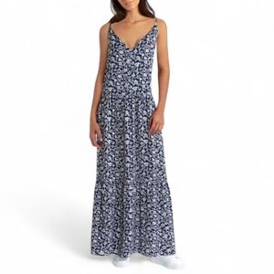 Tiered Batik Floral Tie Back Drop Waist Maxi Dress women's sz XL NWT Gigi Parker